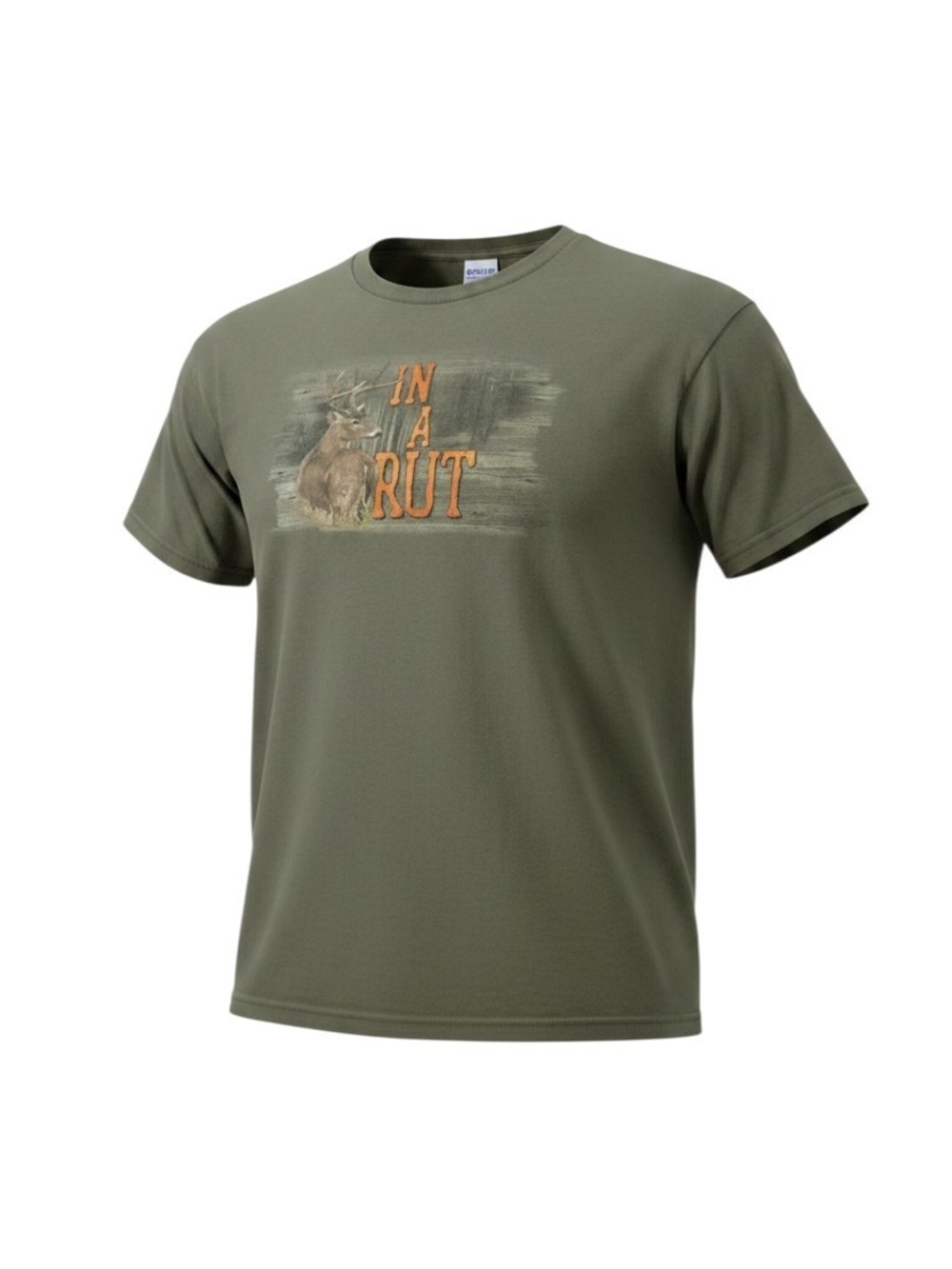 Delta Olive Green 'In A Rut' Graphic Short-Sleeve Tee